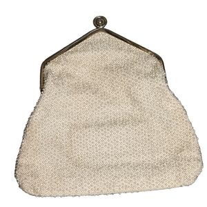 Vintage Corde beaded evening bag gold tone kiss closure